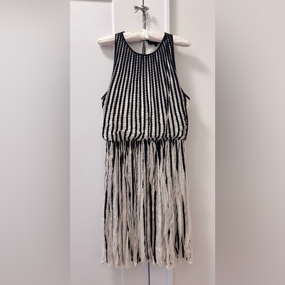 Anthropologie Black and White Striped Midi Dress - Picture 5 of 8